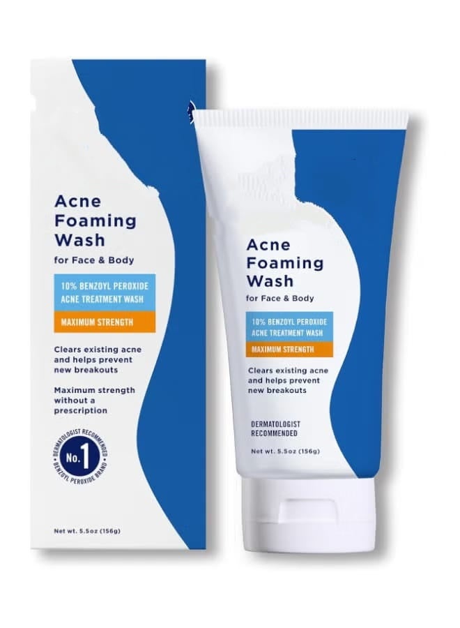 Acne Foaming Wash, Peroxide 10% Maximum Strength 5.5 Oz Packaging May Vary 0.156kg